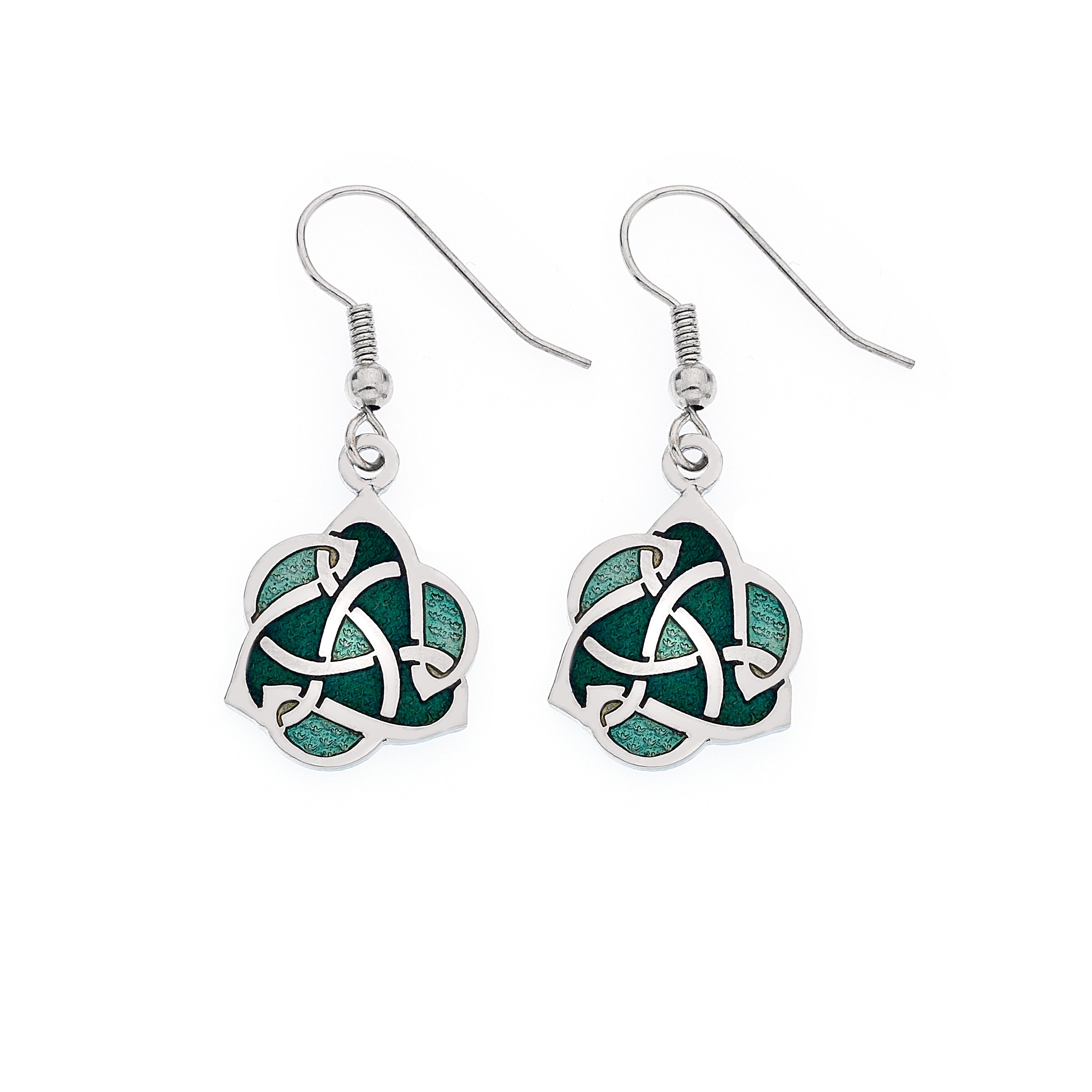 Green Archibald Knox Style Earrings